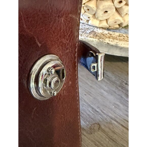 Ralph Lauren Collectors 100% Leather Card Check Wallet Zipper Whiskey Brown - Picture 15 of 16